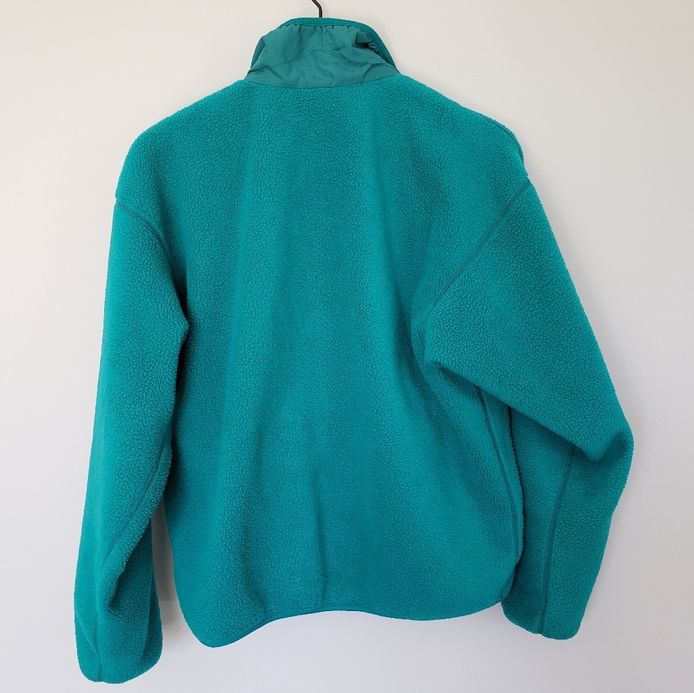 Patagonia Teal Vintage Deep Pile Retro Zip Up Fleece Jacket Made in USA - Picture 4 of 5